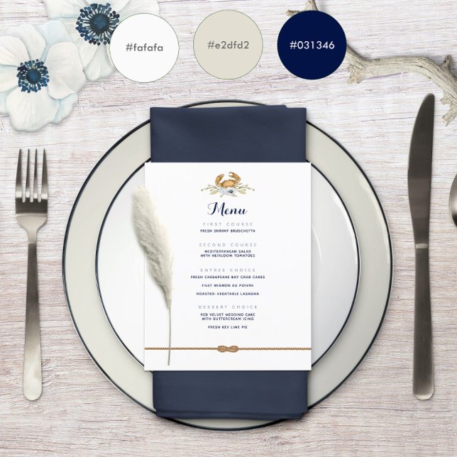Navy Blue & White Nautical Budget Wedding Menu ⚓ (Navy Blue & White Nautical Budget Wedding Menu ⚓
)