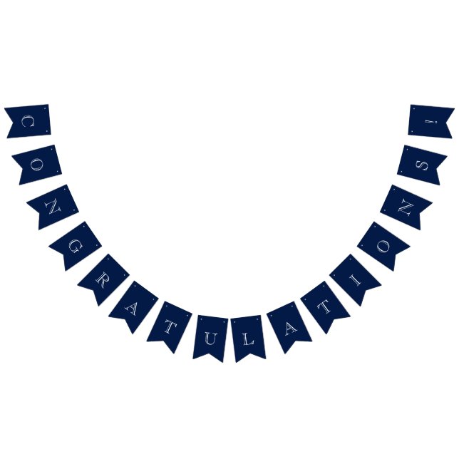 Navy Blue & White Nautical Congratulations Bunting (All)