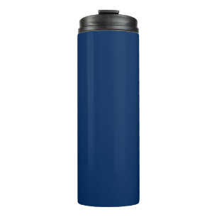 Navy Blue white nautical rope waves pattern Thermal Tumbler