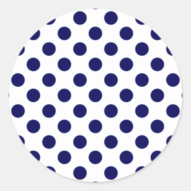 Navy Blue & White Polka Dot Sticker (Front)