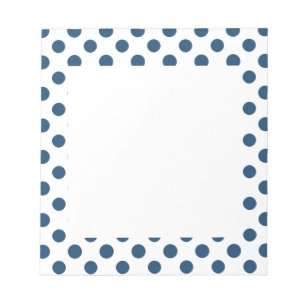Navy Blue White Polka Dots Pattern Notepad