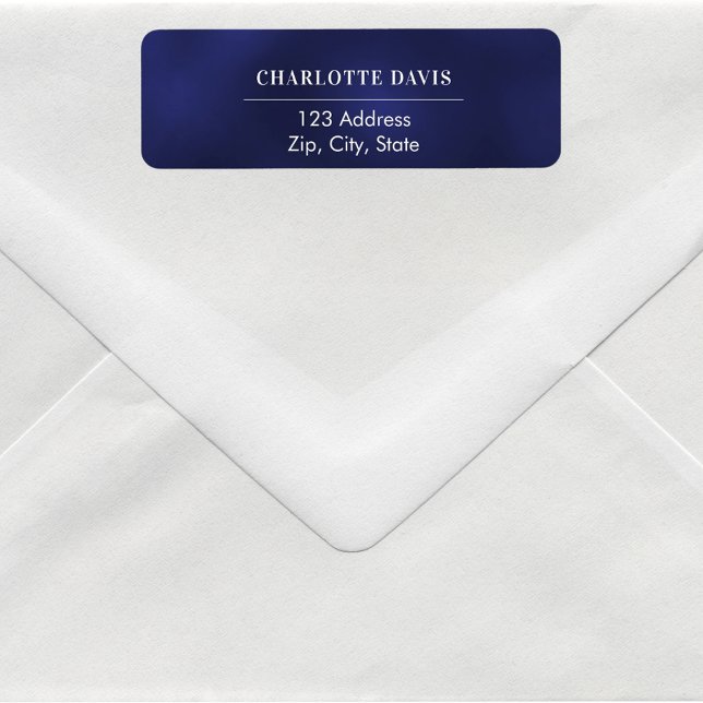 Navy blue white return address label (Creator Uploaded)