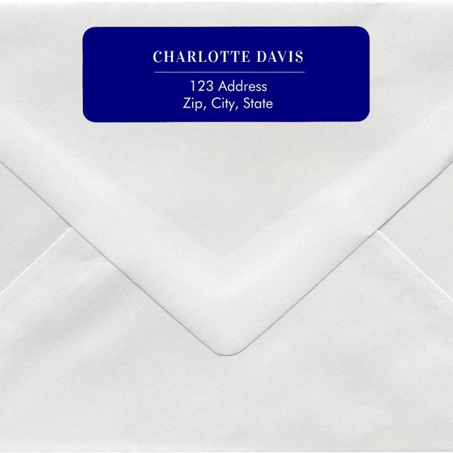 Navy blue white return address  label (Creator Uploaded)