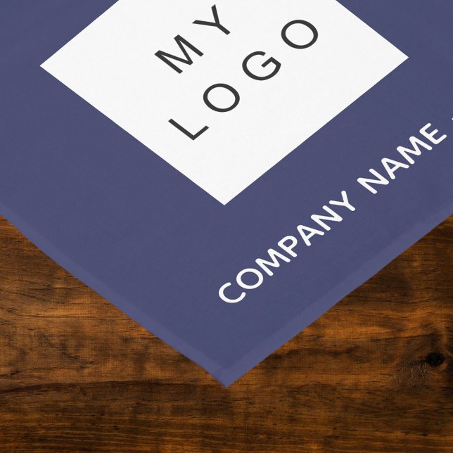 Navy blue white salon business logo short table runner (Creator Uploaded)