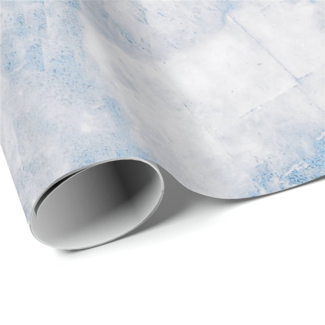 Navy Blue  White Silver Grey Carrara Marble Stone Wrapping Paper (Roll Corner)