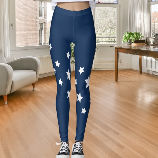 Navy blue white stars leggings (Creator Uploaded)