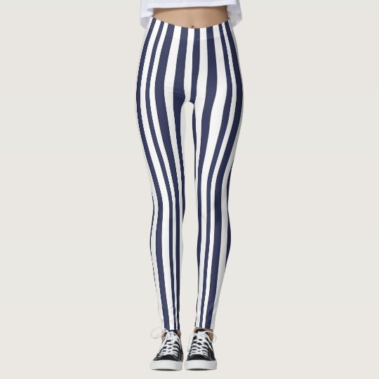 Navy Blue \u0026 white stripe leggings yoga 