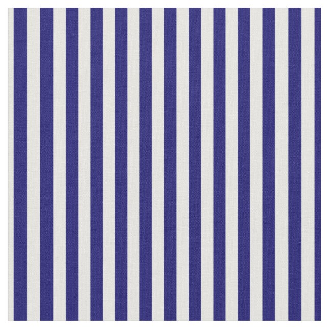 Navy Blue & White Stripes Fabric (Close Up)