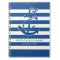 Navy Blue & White Stripes Pattern With Anchor