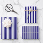 Navy Blue & White Stripes Wrapping Paper Sheet<br><div class="desc">Add a sweet and charming touch to your gifts with this Navy Blue & White Stripes Wrapping Paper. Perfect for birthdays,  baby showers,  weddings,  and more,  its classic striped design makes every present look delightful and festive.</div>
