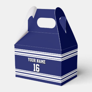 Navy Blue White Team Jersey Custom Number Name Favour Box