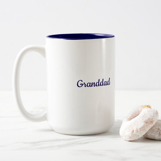 Navy Blue White Two Tone Mug (With Donut)