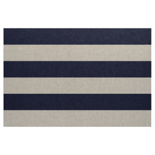 Navy Blue Wide Stripes Large Scale Fabric