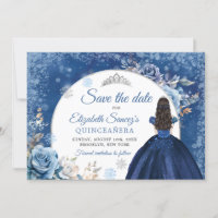Navy Blue Winter Snowflake Quince Save The Date