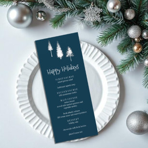 Navy Blue Winter Trees Menu