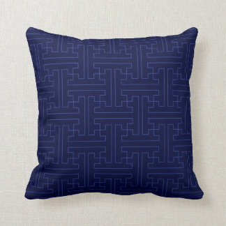Navy Blue with Japanese Pattern Pillow 16" x 16"