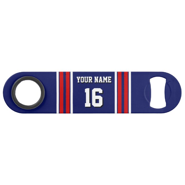 Navy Blue with Red White Stripes Team Jersey (Front (Horizontal))