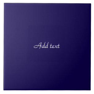 Navy blue with white script TEMPLATE Ceramic Tile