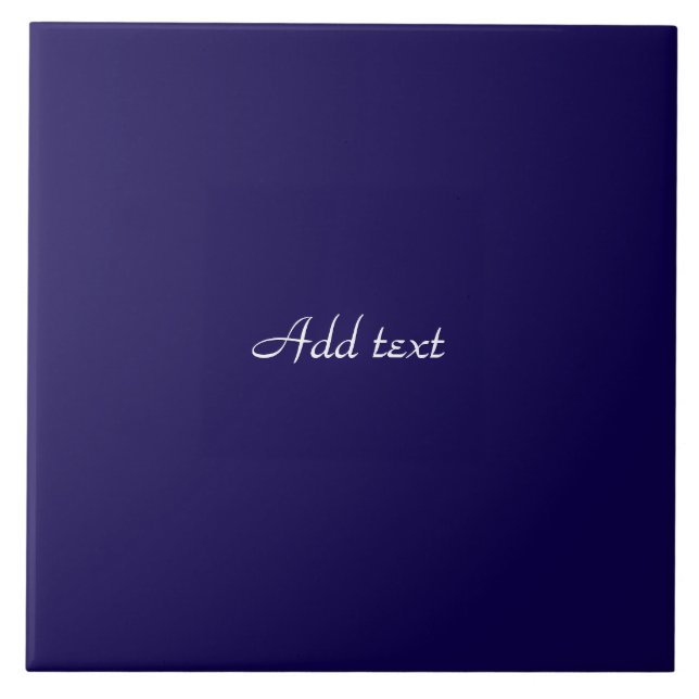 Navy blue with white script TEMPLATE Ceramic Tile (Front)