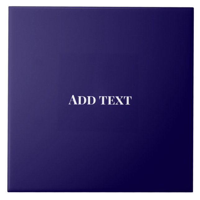 Navy blue with white script TEMPLATE Ceramic Tile (Front)