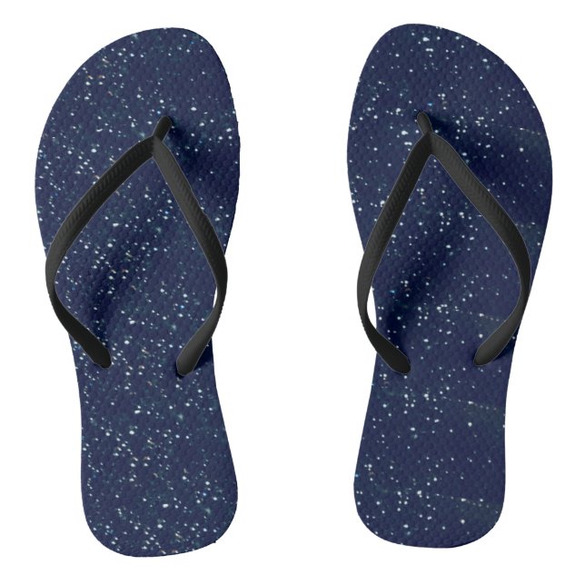 Navy blue with white stars Flip Flops (Footbed)