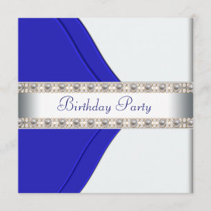 Navy Blue Womans Birthday Party Invitation
