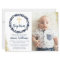 Navy Blue Wreath Gold Glitter Boy Baptism Photo