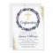 Navy Blue Wreath Gold Glitter Confirmation