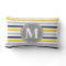 Navy Blue Yellow Striped Pattern Monogram