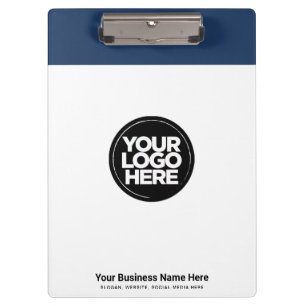 Navy Blue Your Business Logo, slogan, website Clipboard
