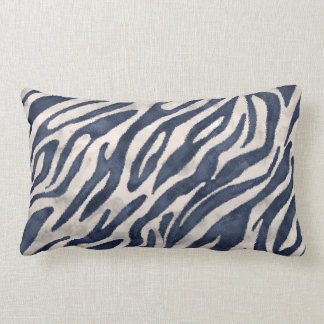 navy blue zebra lumbar cushion