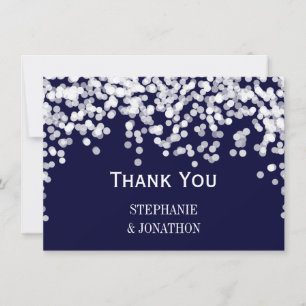 Navy BlueNight Lights Star Lights Thank You Card