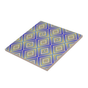 Navy Blues Alternative Diamond Pattern  Ceramic Tile