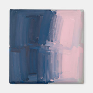 Navy Blush Abstract Brushstrokes Magnet
