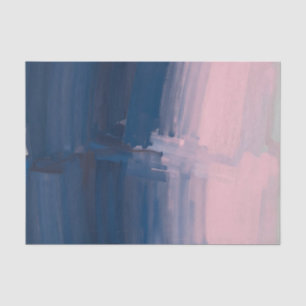 Navy Blush Abstract Brushstrokes Tissue Paper