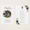 Navy Blush Blossom Photo Memorial Prayer Cards