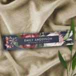 NAVY BLUSH PINK BURGUNDY PROTEA FLORAL WATERCOLOR NAMEPLATE<br><div class="desc">If you need any further customisation please feel free to message me on yellowfebstudio@gmail.com</div>