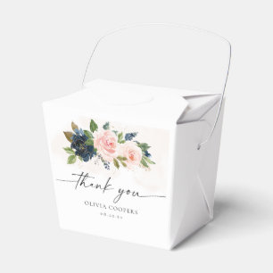 Navy & Blush Pink Floral Baby Shower Favour Box