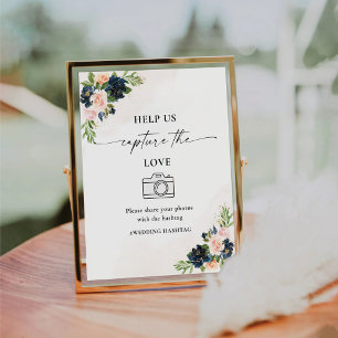 Navy & Blush Pink Help Us Capture The Love Sign