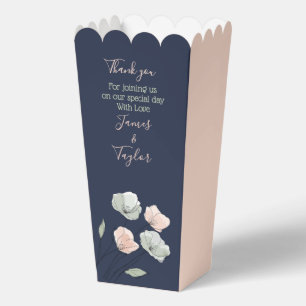 ~Navy, Blush, Sage Wedding Popcorn Favour Box