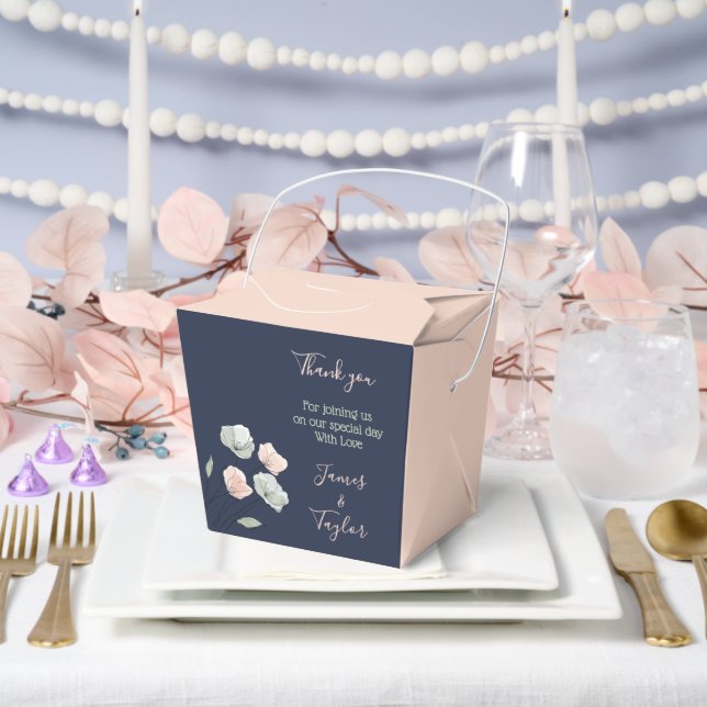 ~Navy, Blush, Sage Wedding Takeaway Favor Box (Wedding)
