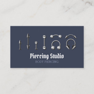 Navy Body Jewellery Store Piercing Business Card