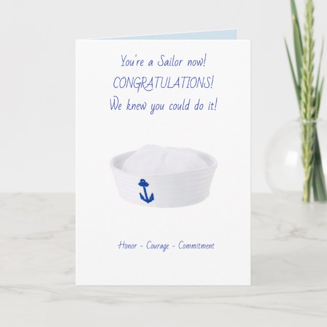Navy Boot Camp Graduation Greeting Card (Front)