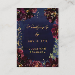 Navy Bordeaux Online RSVP & Details Mighty  Busine Business Card