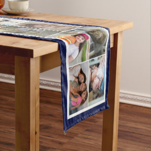 Navy Border 22 Photos Make Your Own Collage Long Table Runner