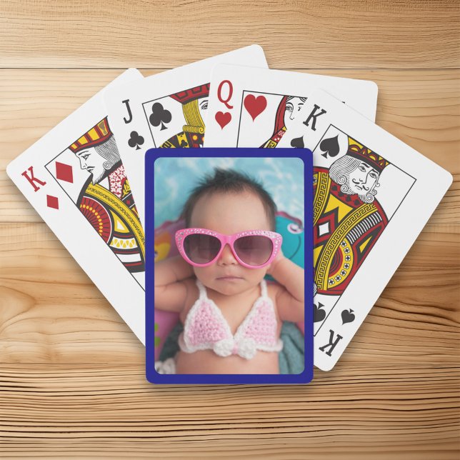 Navy Border for Your Photo Playing Cards (Navy Border for Your Photo Poker Cards)