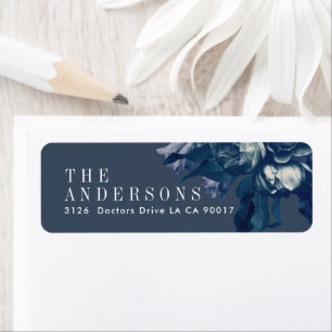 Navy Bouquet Wedding return address Label