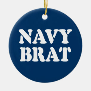 NAVY BRAT CERAMIC ORNAMENT