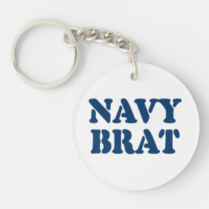 NAVY BRAT KEY RING