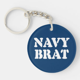 NAVY BRAT KEY RING